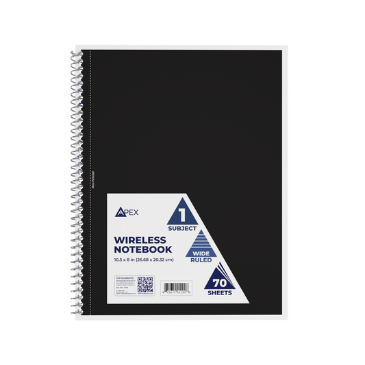 Wireless 1 Subject Notebook, Assorted Colors, 70 Sheets, Subject Notebook