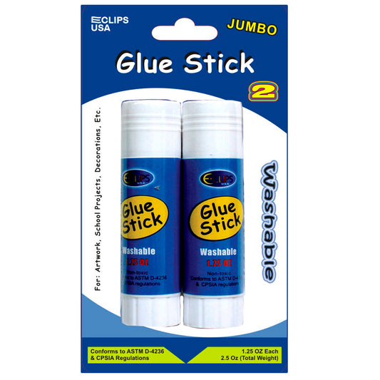17142:  Twin Pack Jumbo Glue Sticks - 1.25 oz