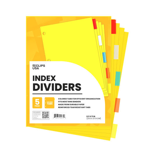 Front facing image of Clear-View Durable Poly Index Dividers with Secure Fit Pockets.