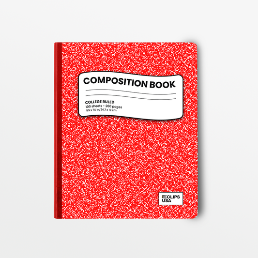 22144: Red Marble Composition Notebook, Wide-Ruled, 100 Sheets