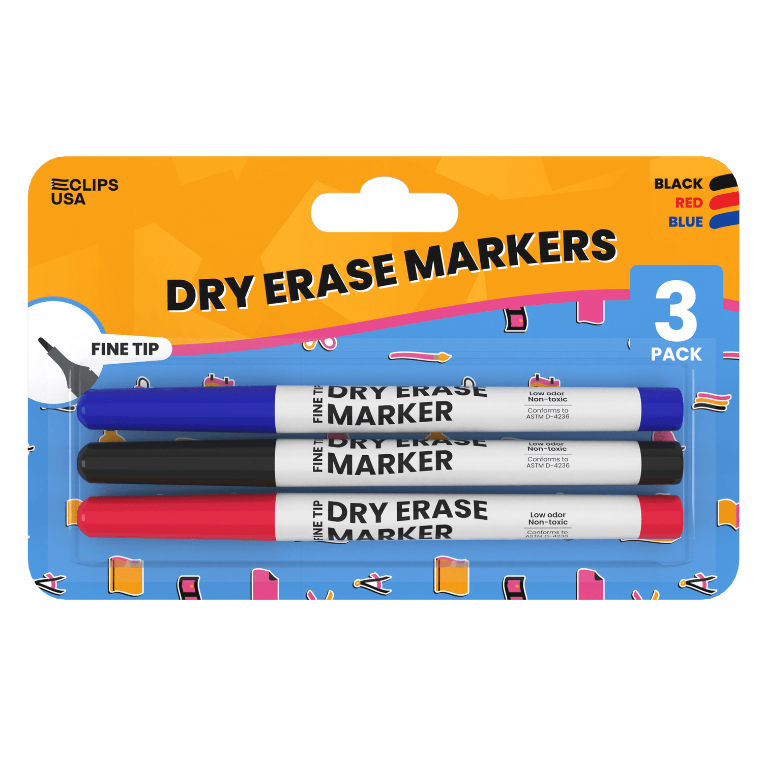 Front facing image of Dry Erase Markers.