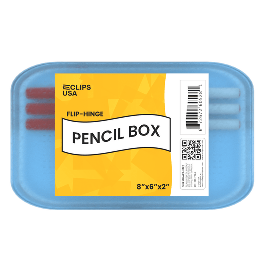 Front facing image of Flip-Hinge Clear Pencil Box.