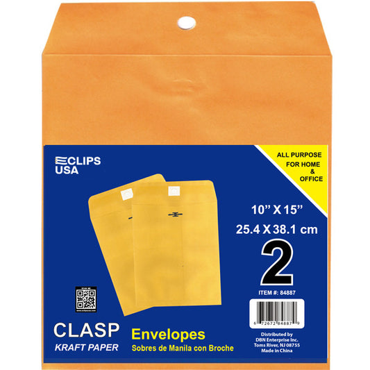 84887: Manila Clasp Envelopes, 10x15, 2 Pack