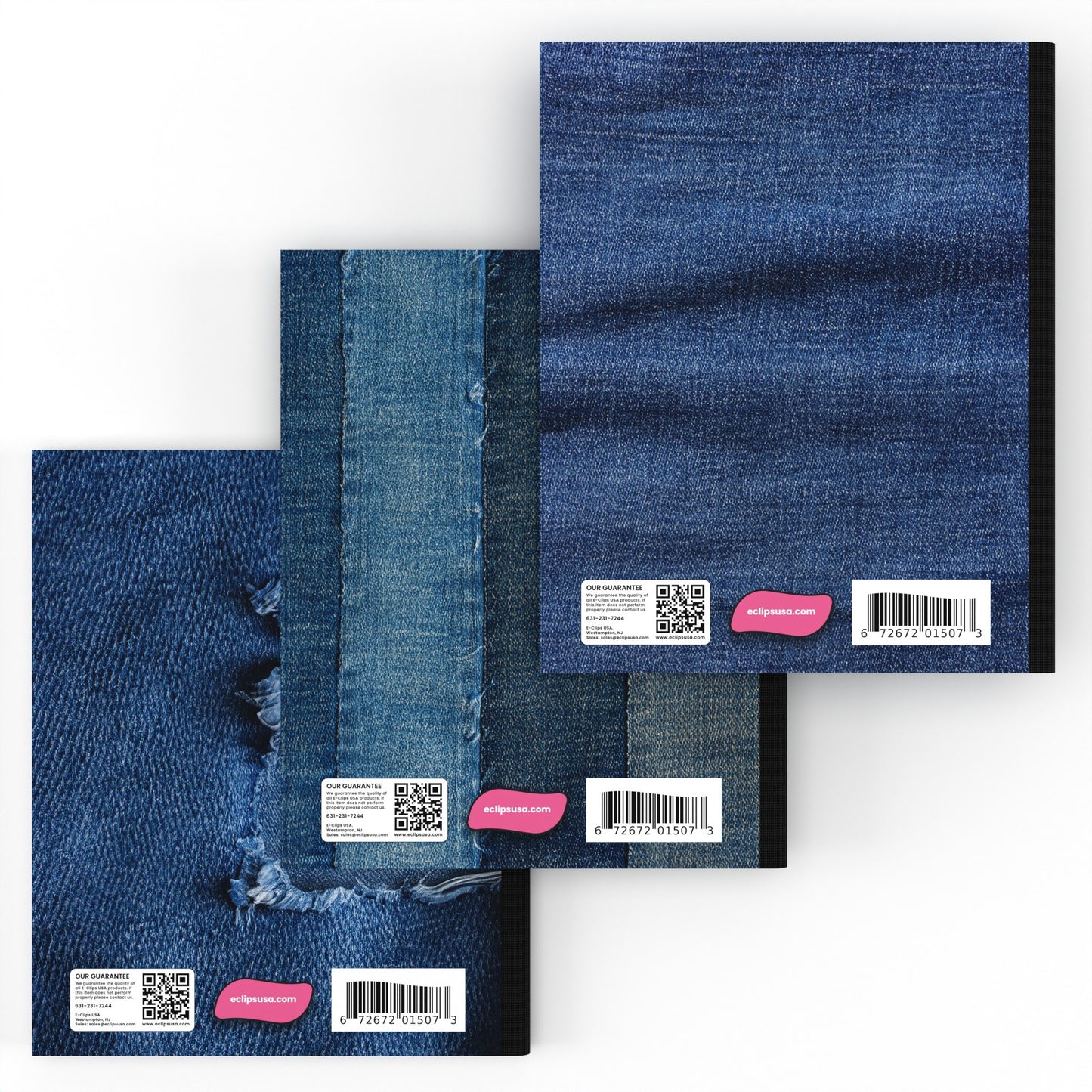 Composition Notebook: B5 7.5 x 9.8, (Assorted Denim Design), Wide-Ruled, 100 Sheets, Case of 48 Notebooks