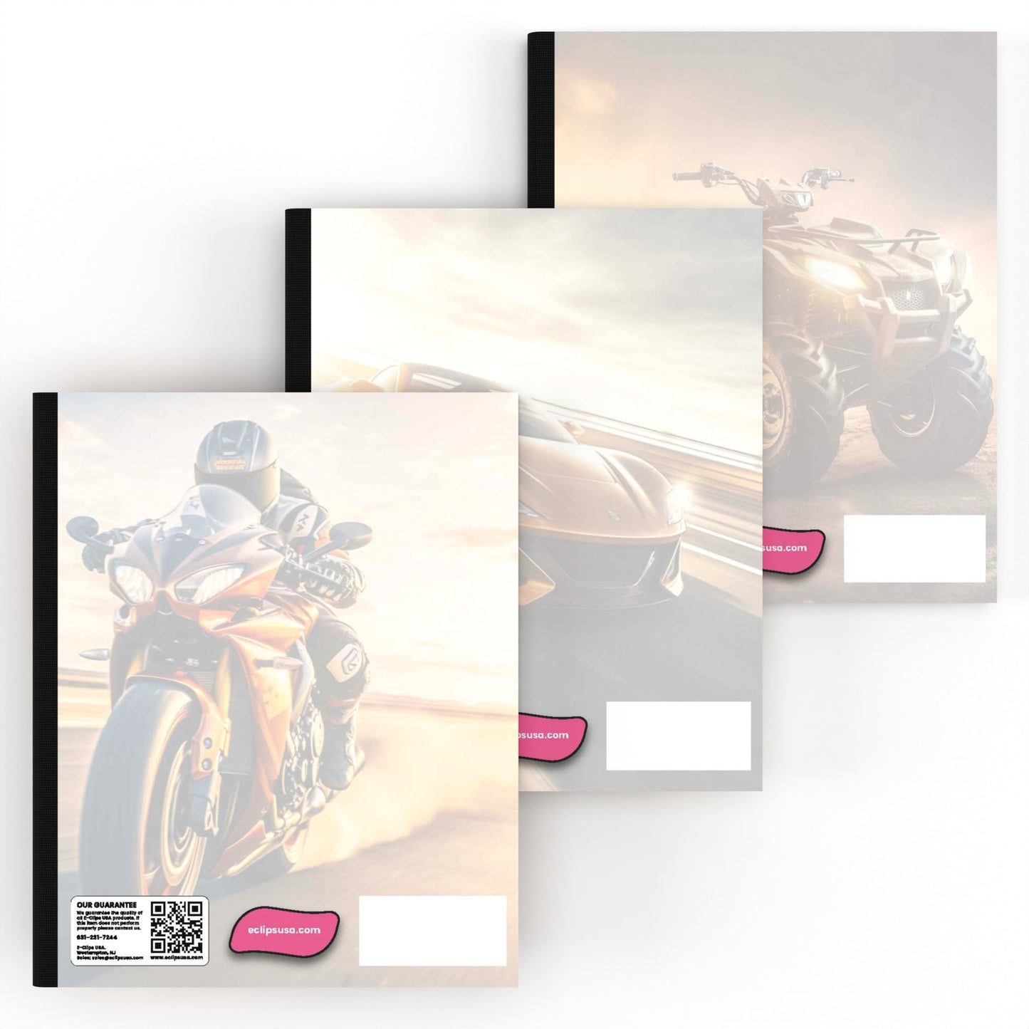 Cars & Motorcycle Composition Notebook - Assorted Design, Wide-ruled, 7.5 X 9.8 Inches (B5), 100 Sheets