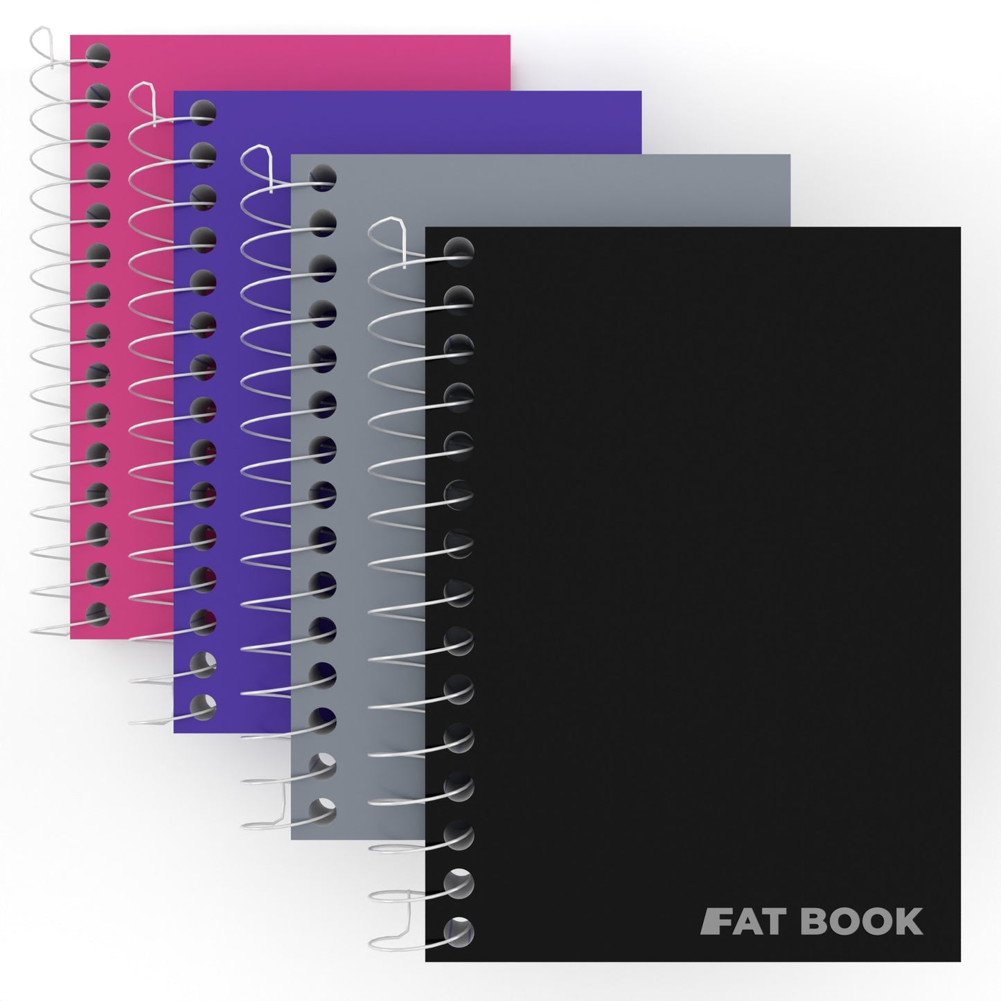 Fat Spiral Notebook - Pressboard Cover, 5.5 X 4 Inches, Assorted Colors, 200 Sheets