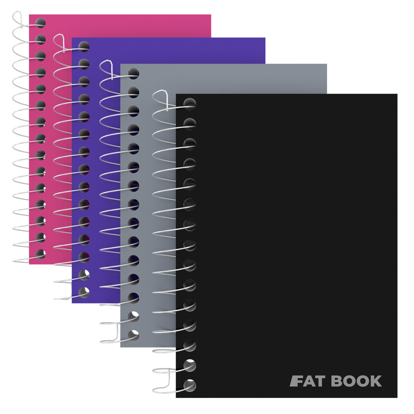 Fat Spiral Notebook - Pressboard Cover, 5.5 X 4 Inches, Assorted Colors, 200 Sheets