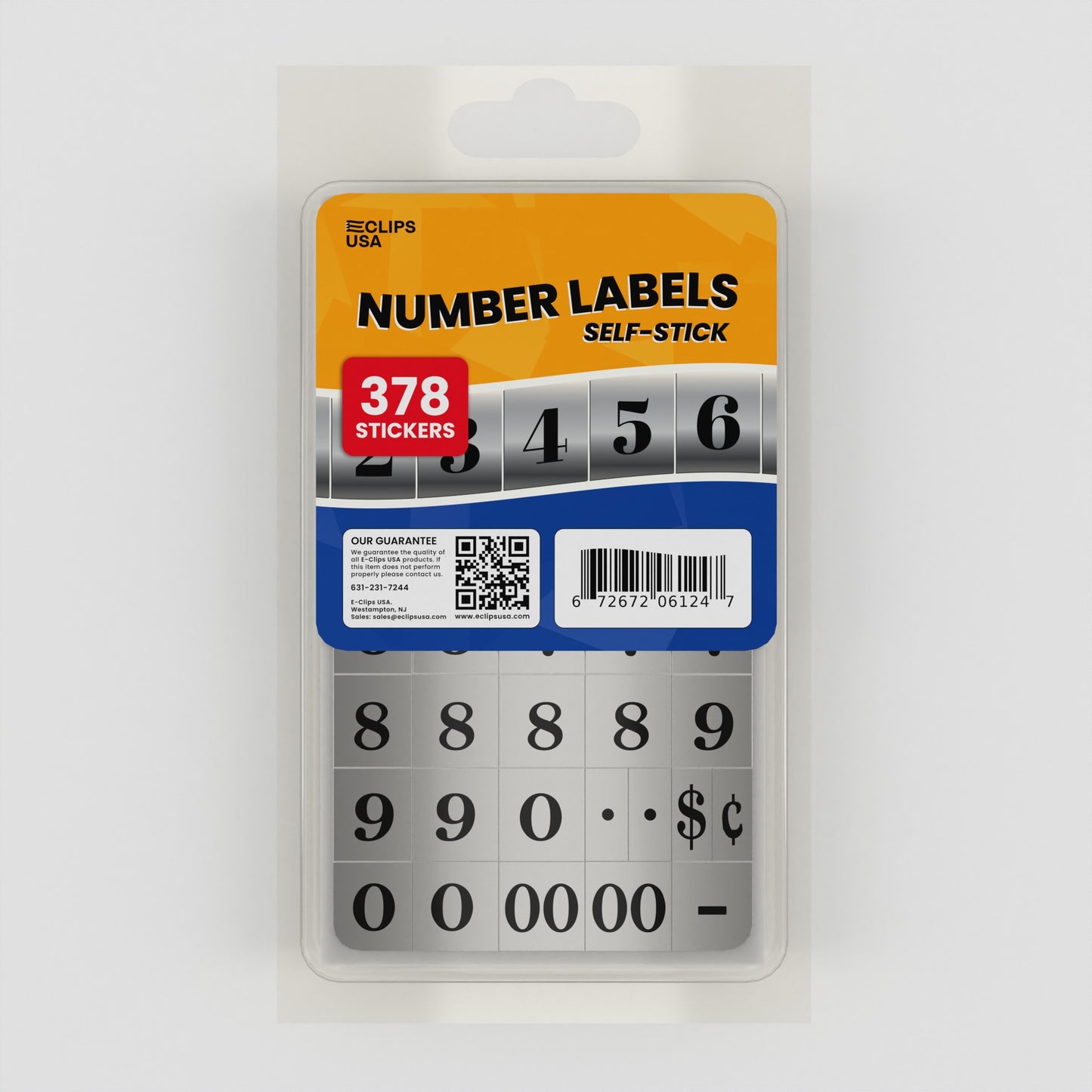 Number Labels - Gold & Silver Self-stick Digits, 1/2 X 3/4 Inches, 378 Labels On Sheets