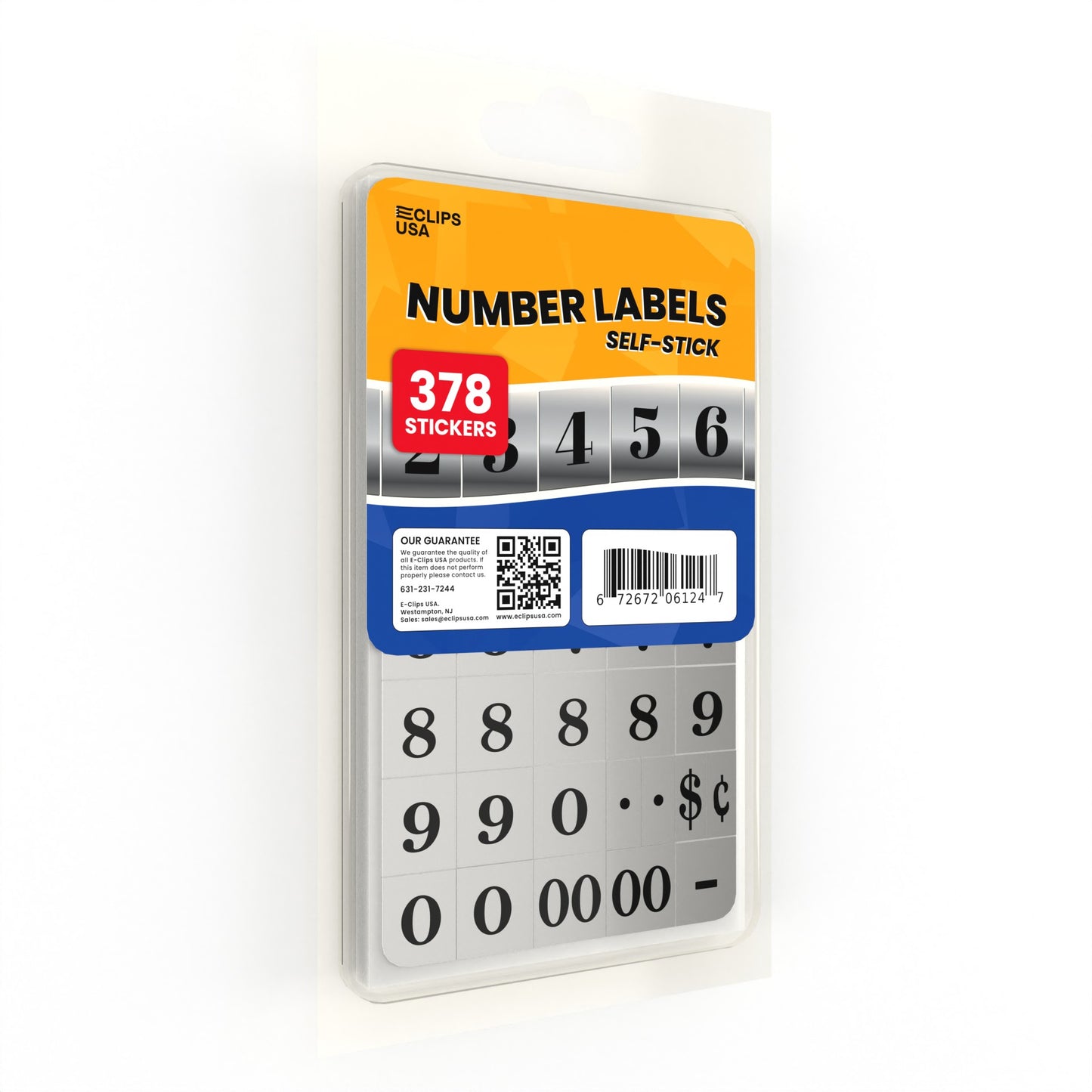 Number Labels - Gold & Silver Self-stick Digits, 1/2 X 3/4 Inches, 378 Labels On Sheets