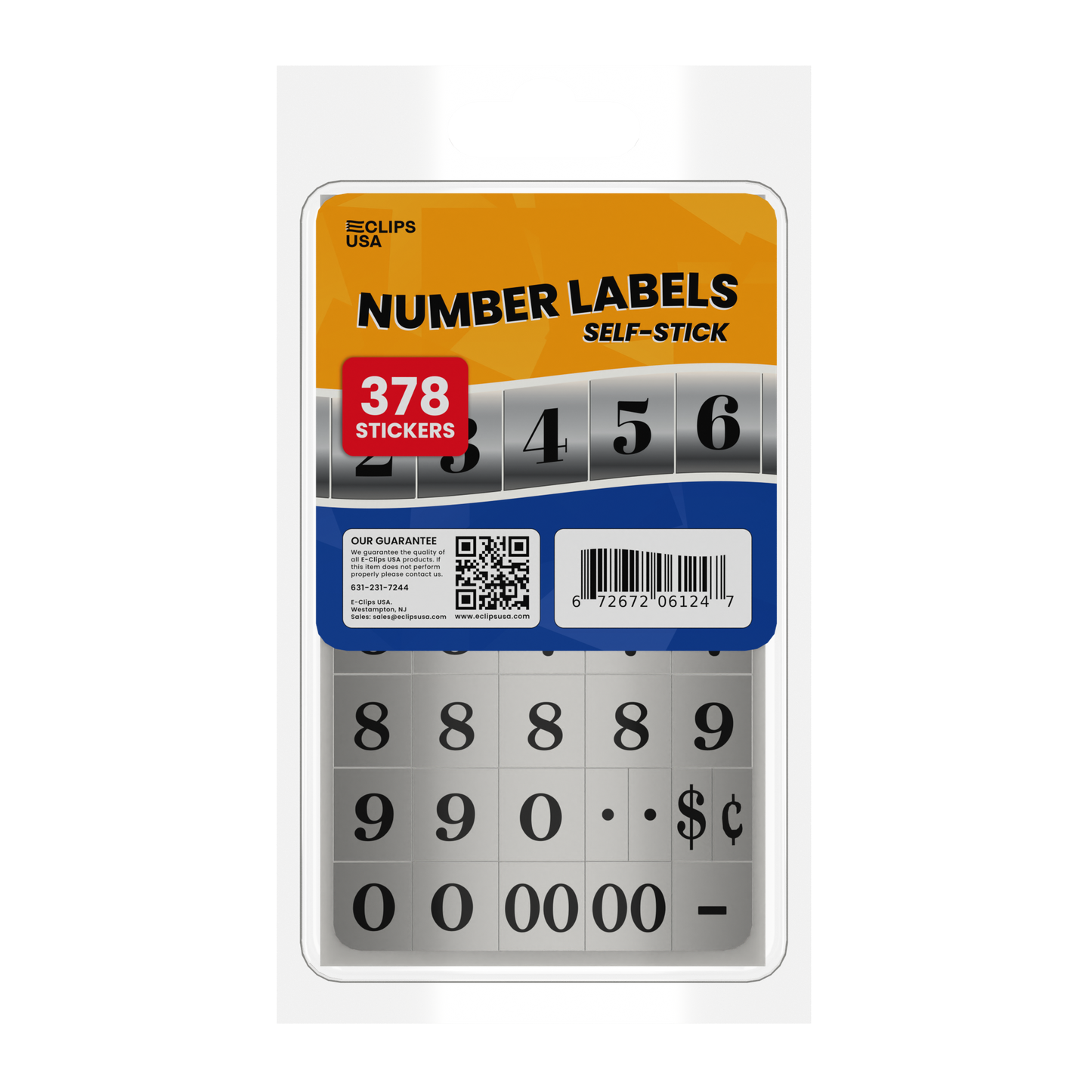 Number Labels - Gold & Silver Self-stick Digits, 1/2 X 3/4 Inches, 378 Labels On Sheets