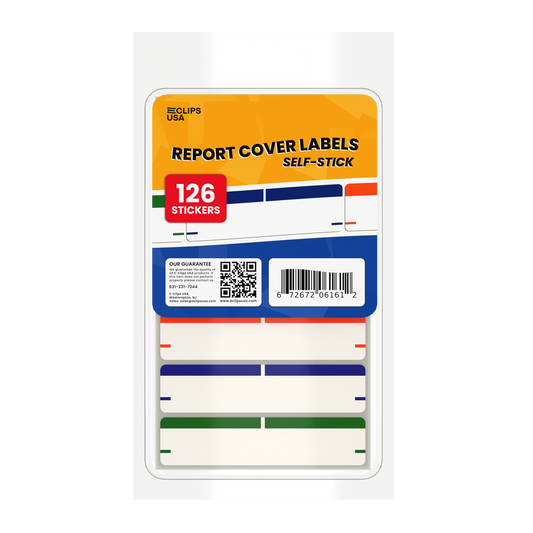 Report Cover Labels: Self-Stick, 2.75" x .25", (White), 126 Count on Sheets, Case of 36 Packs