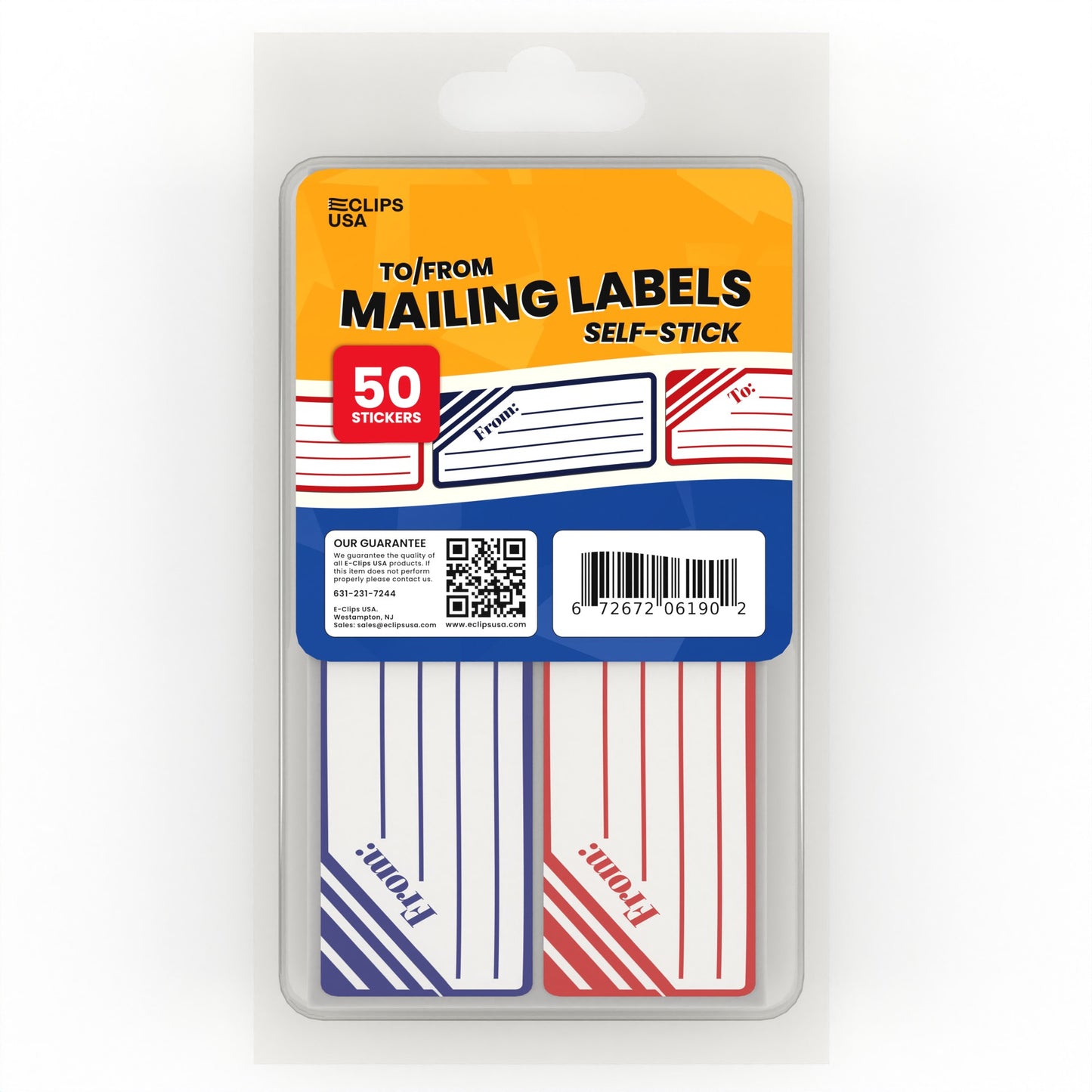 Mailing Labels: Self-Stick, 4.5" x 1.25", (White), 50 Count on Sheets, Case of 36 Packs