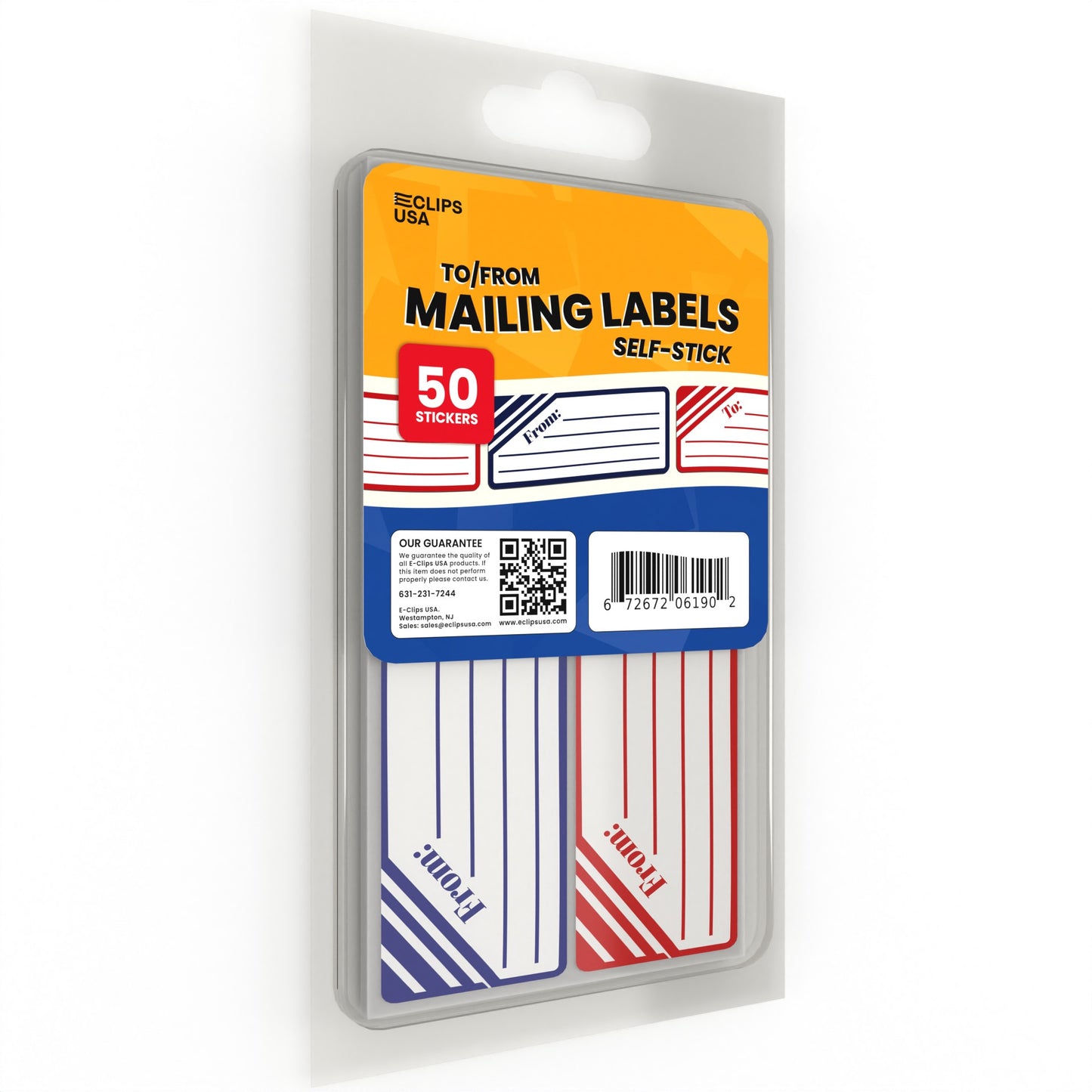 Mailing Labels: Self-Stick, 4.5" x 1.25", (White), 50 Count on Sheets, Case of 36 Packs