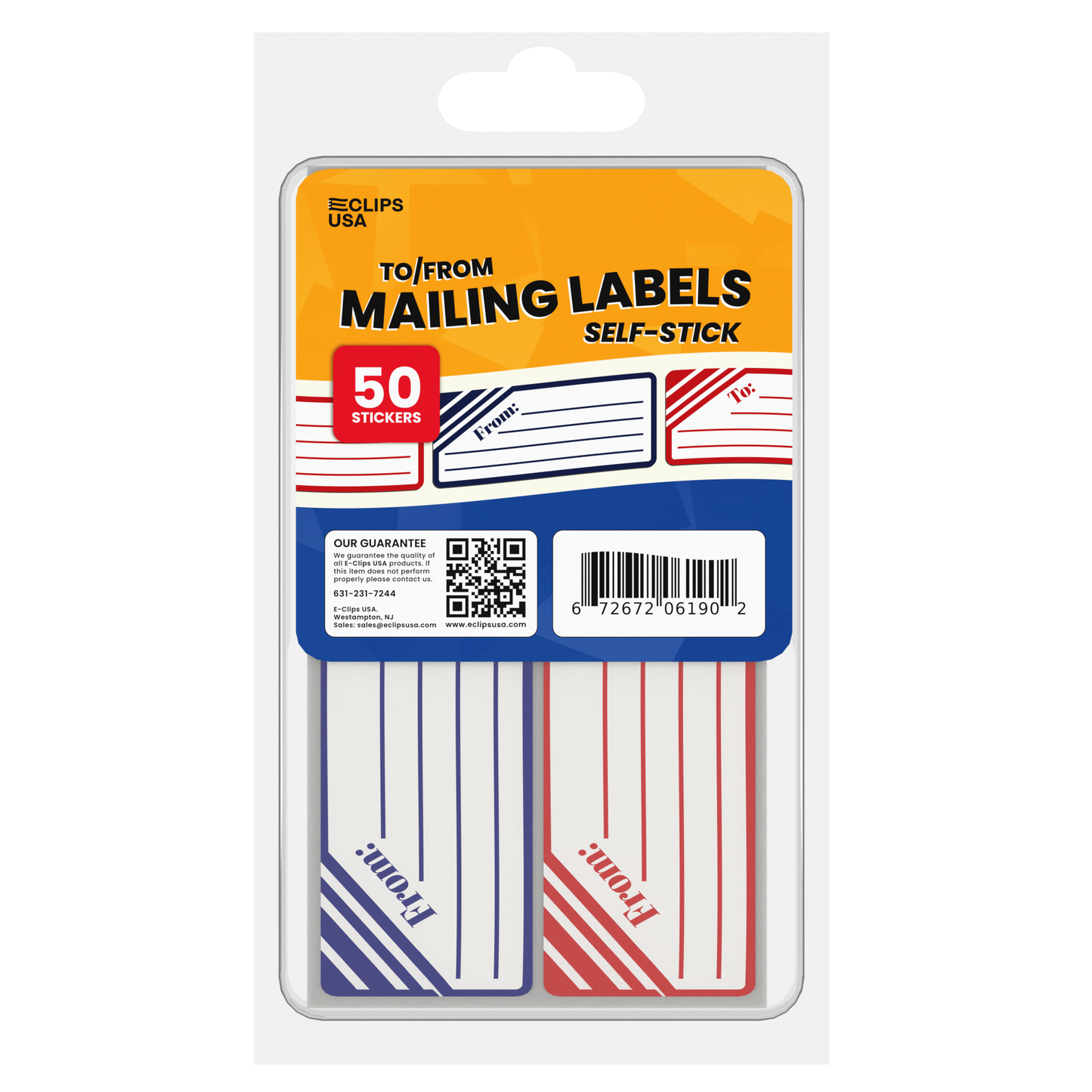 Mailing Labels: Self-Stick, 4.5" x 1.25", (White), 50 Count on Sheets, Case of 36 Packs