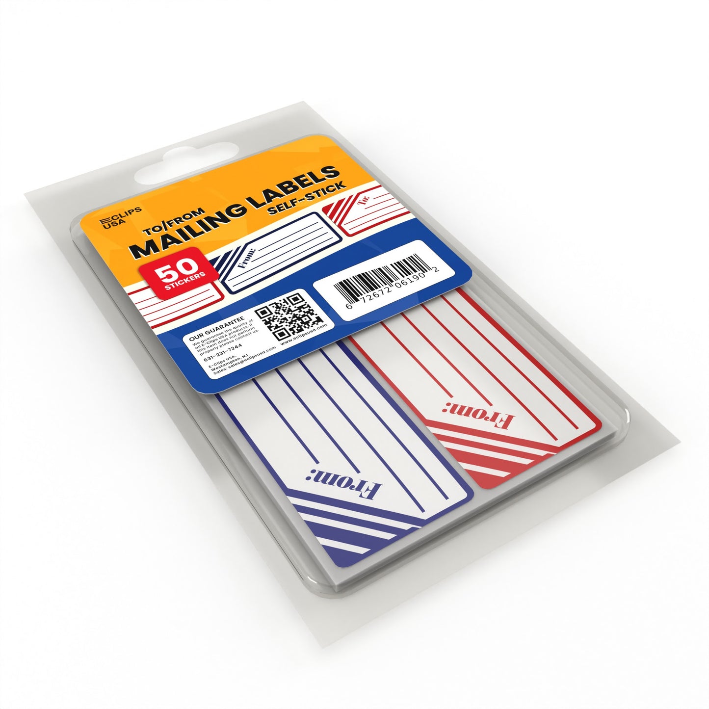 Mailing Labels: Self-Stick, 4.5" x 1.25", (White), 50 Count on Sheets, Case of 36 Packs