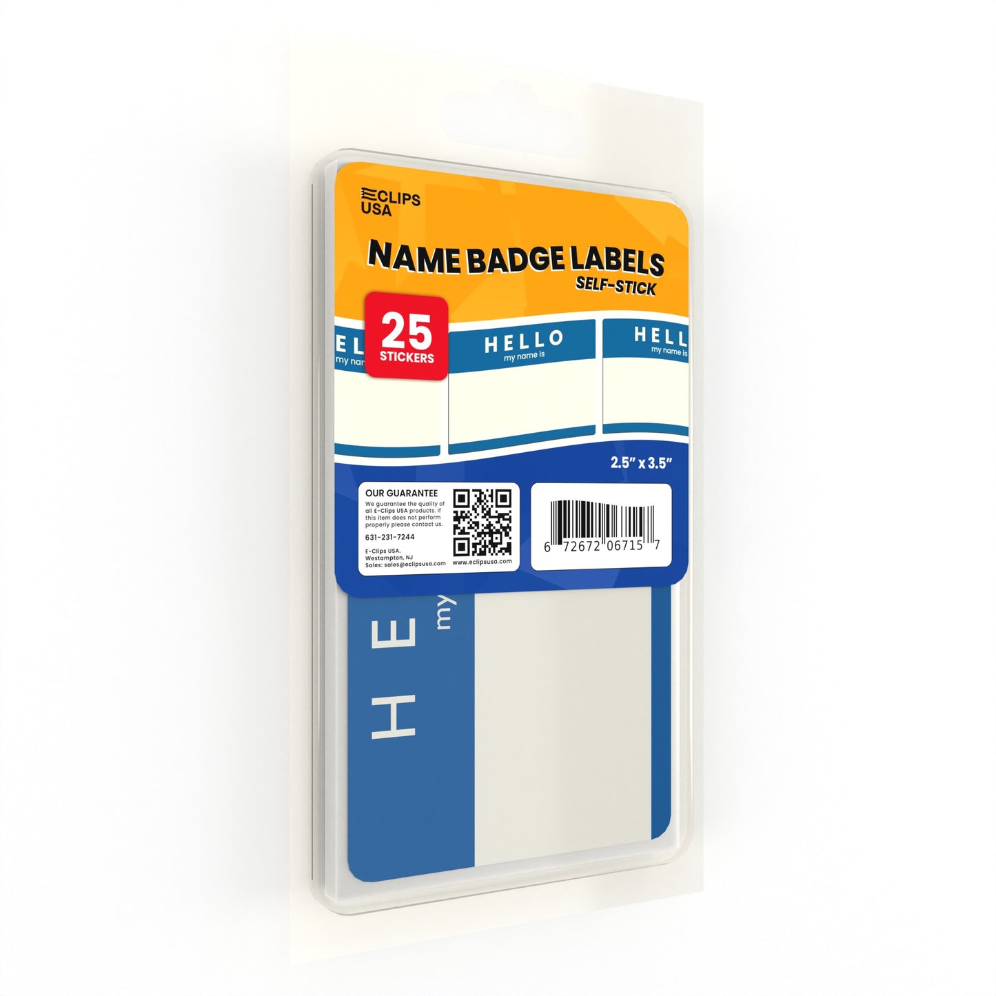 Name Badge Labels - Self-stick, 2.5 X 3.5 Inches, White, 25 Labels On Sheets