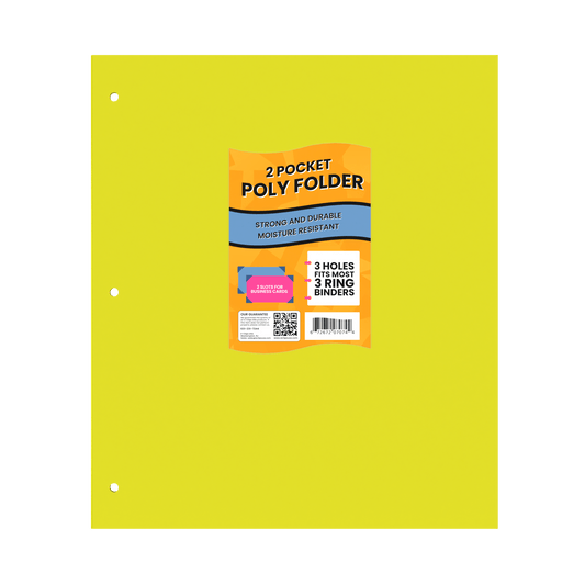 E-Clips Premium Yellow Plastic 2 Pocket Folders Case Pack 48 E-Clips Premium Yellow Plastic 2 Pocket Folders Case Pack 48