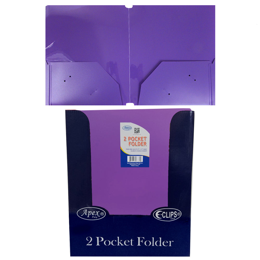 07246: Purple Matte Poly Folders, No Holes