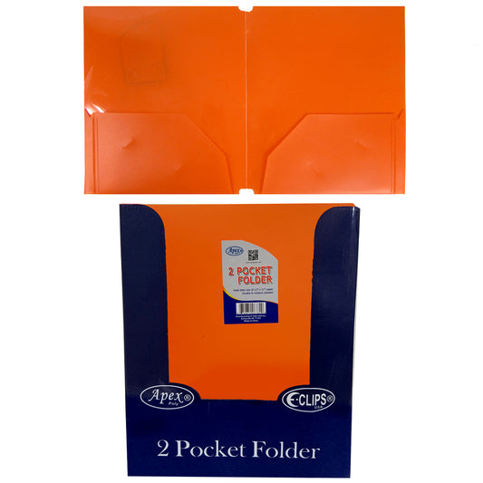 07258: Matt Orange Poly Folders, No Holes