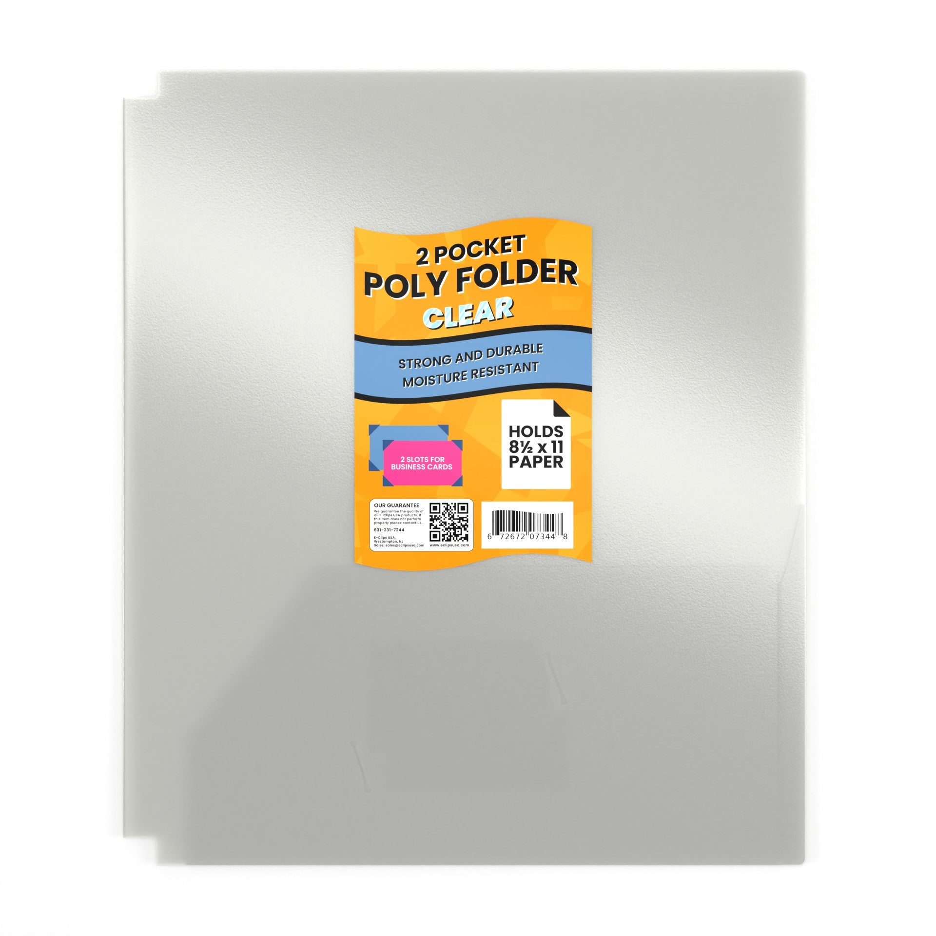 Poly File 96 Units: E-Clips USA Clear-Line Poly Pocket Folders