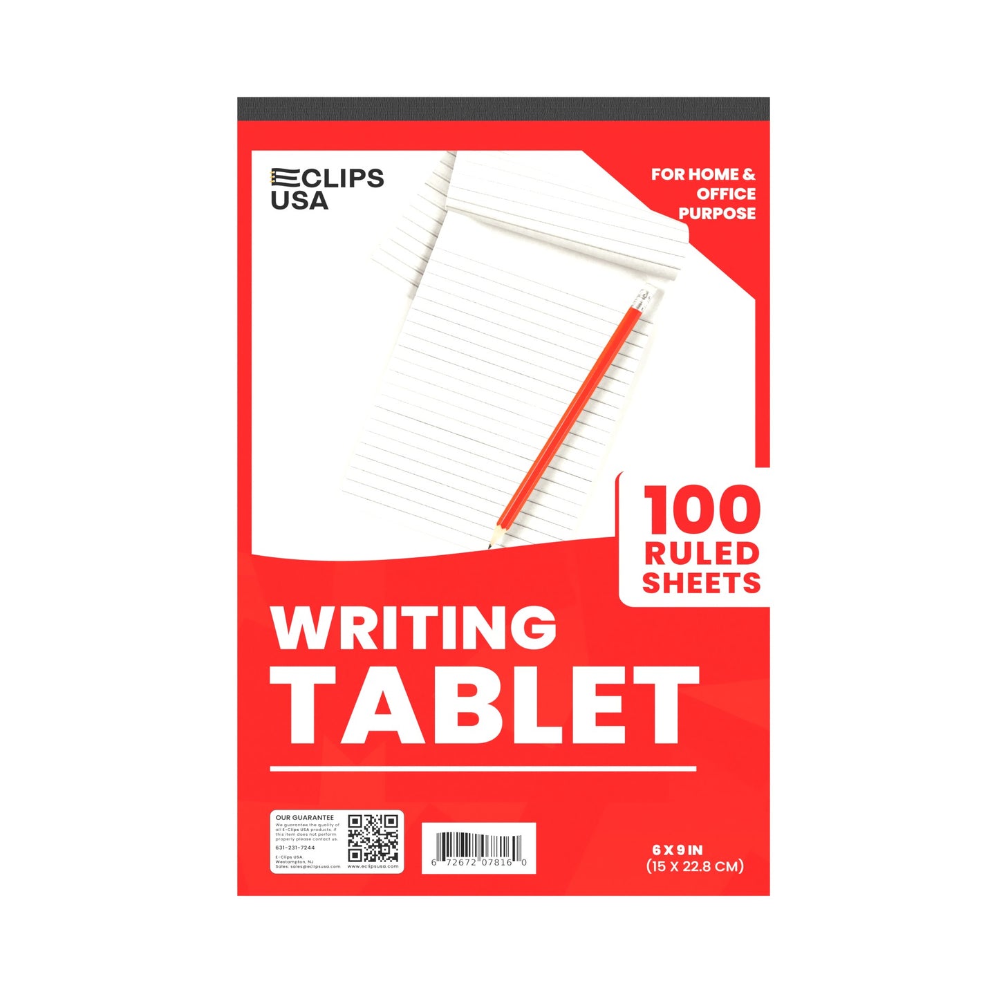 Ruled Writing Tablet - 6 X 9 Inches, 100 White Sheets