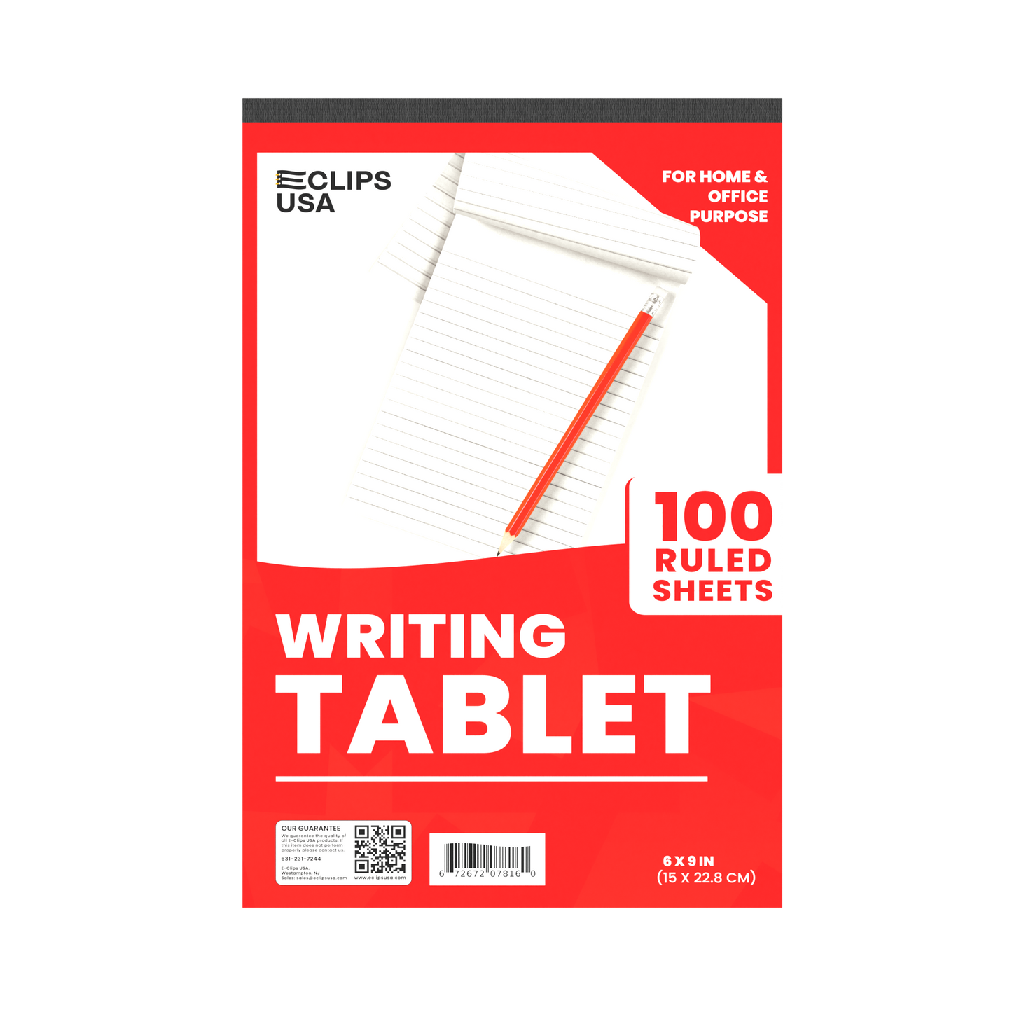 Ruled Writing Tablet - 6 X 9 Inches, 100 White Sheets