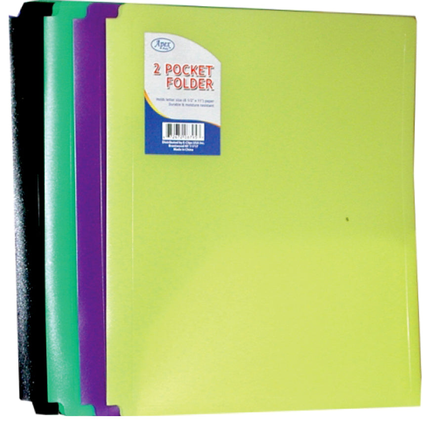 08755: Neon 3-Hole Folders, Assorted Colors