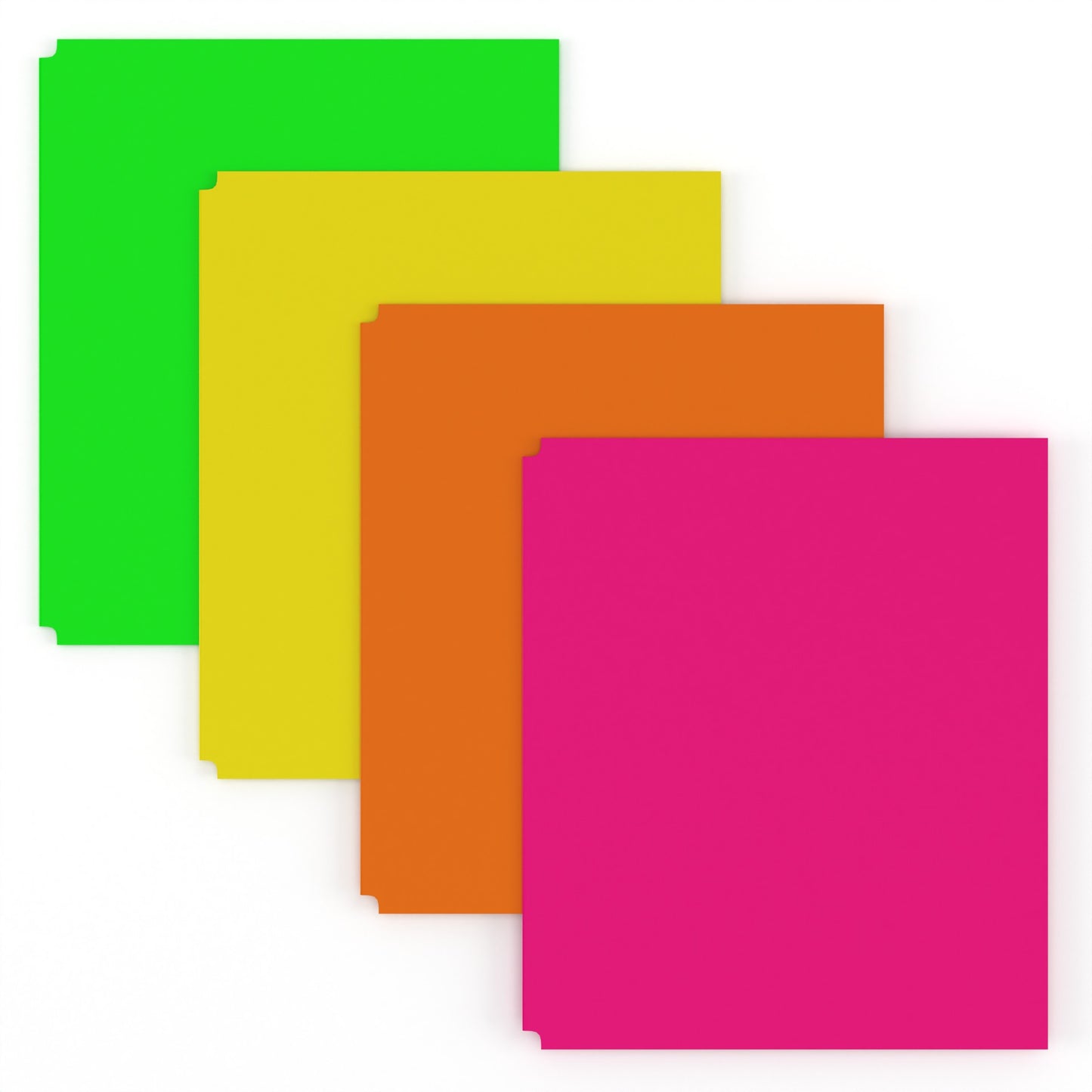 Neon Poly Pocket Folders - 2-pockets With Business Card Slots, Assorted Neon Colors