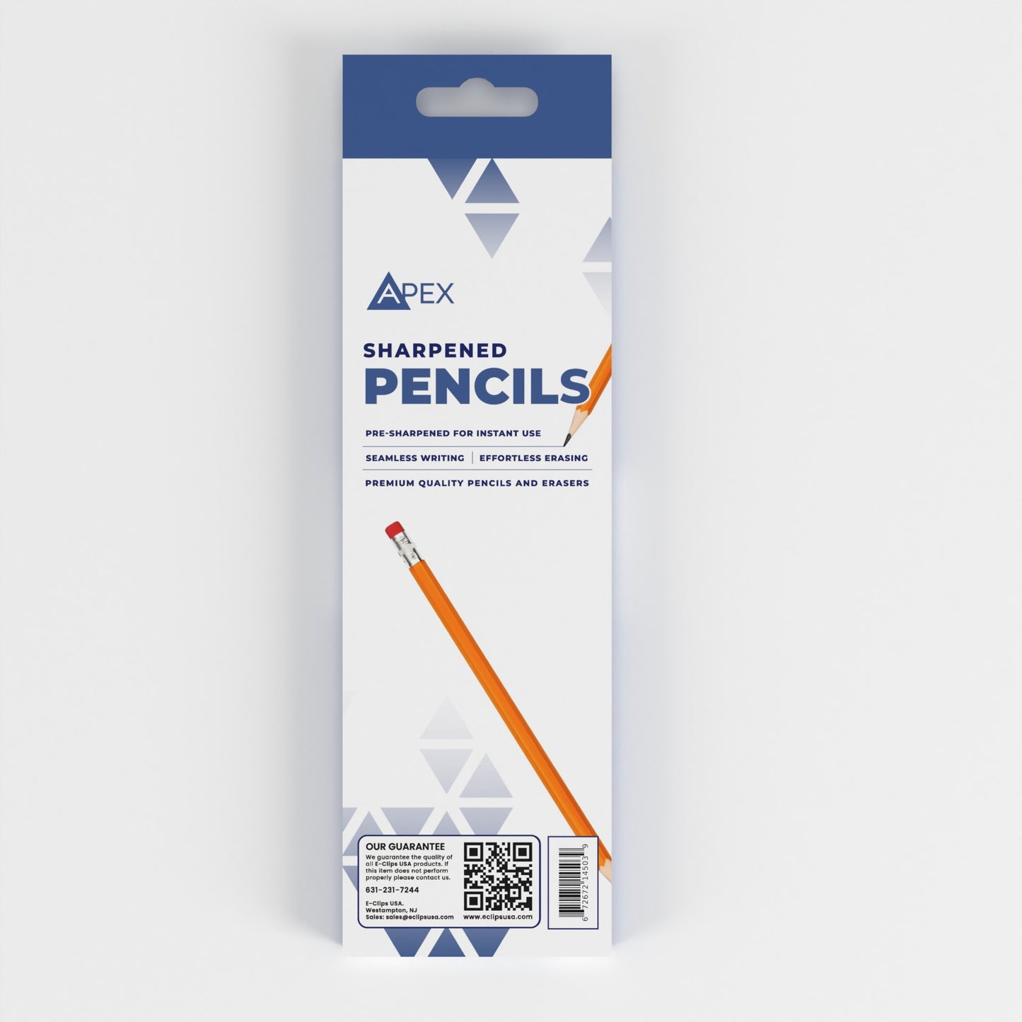 APEX #2 HB Woodcased Pencils - Pre-sharpened, Yellow, 8-count