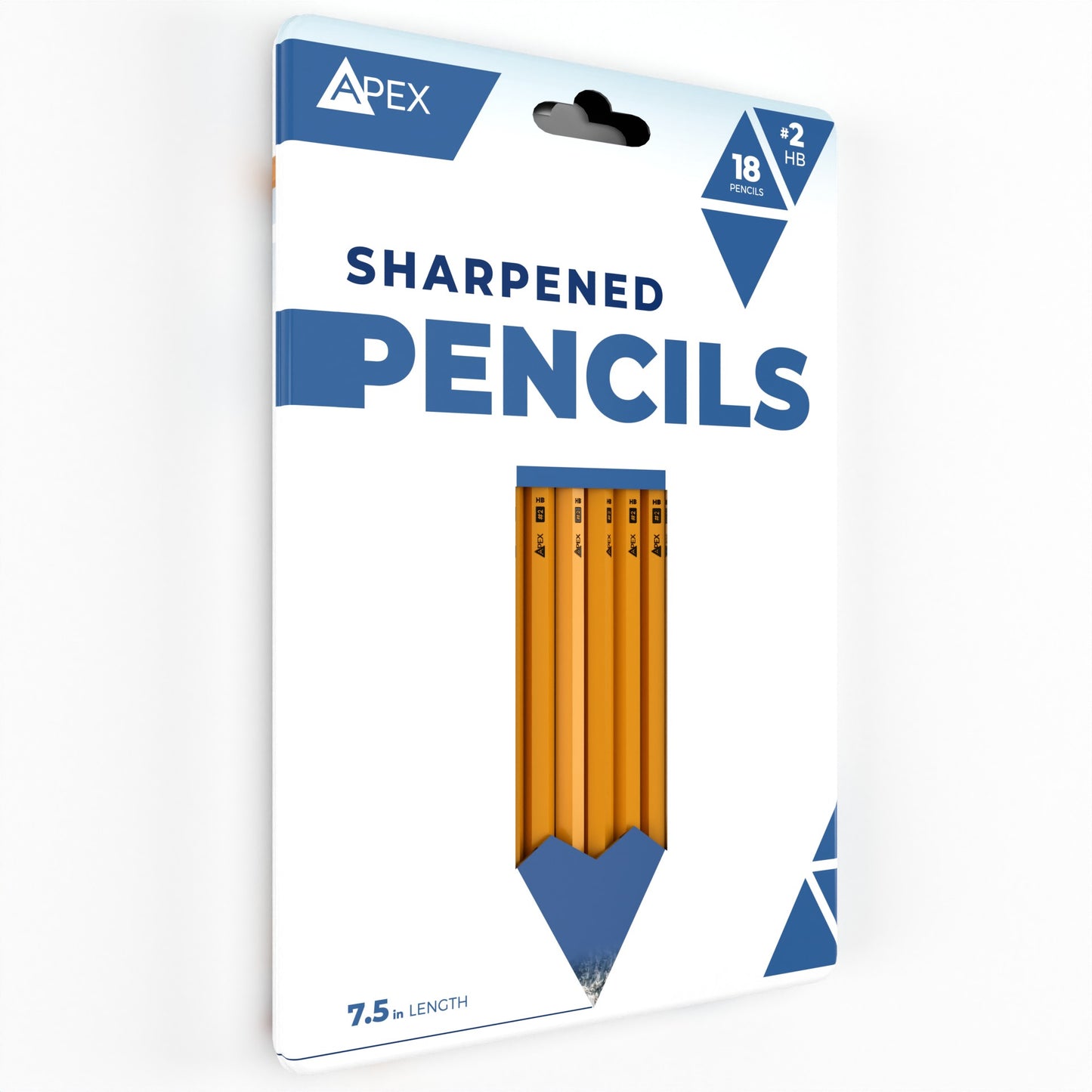 APEX #2 HB Woodcased Pencils - Pre-sharpened, Yellow, 18-count