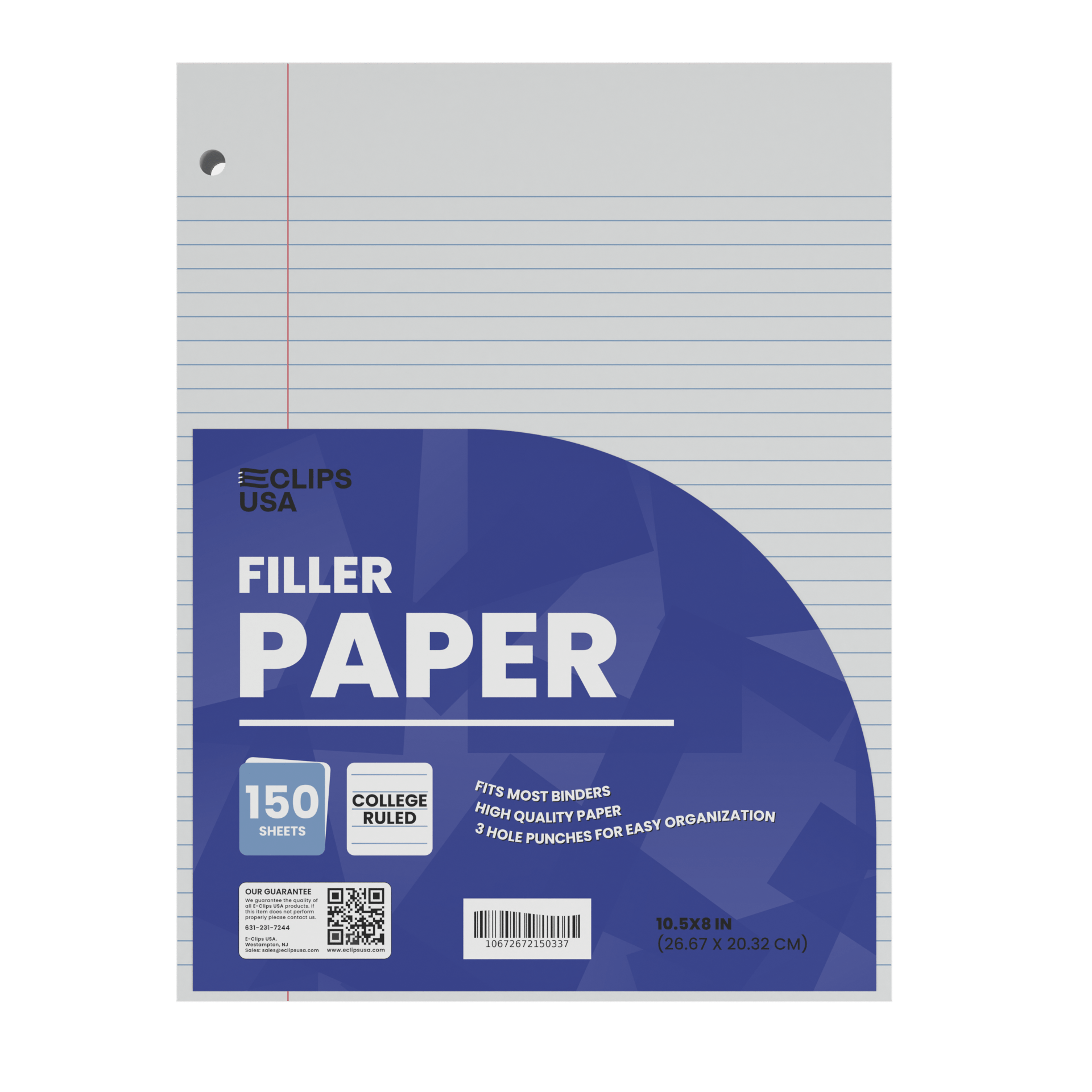 16200 Count: E-Clips USA College-Ruled Filler Paper