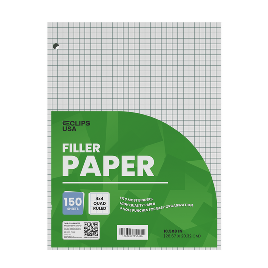 15049: Quad Ruled Filler Paper, 150 Sheets, 3 Pack