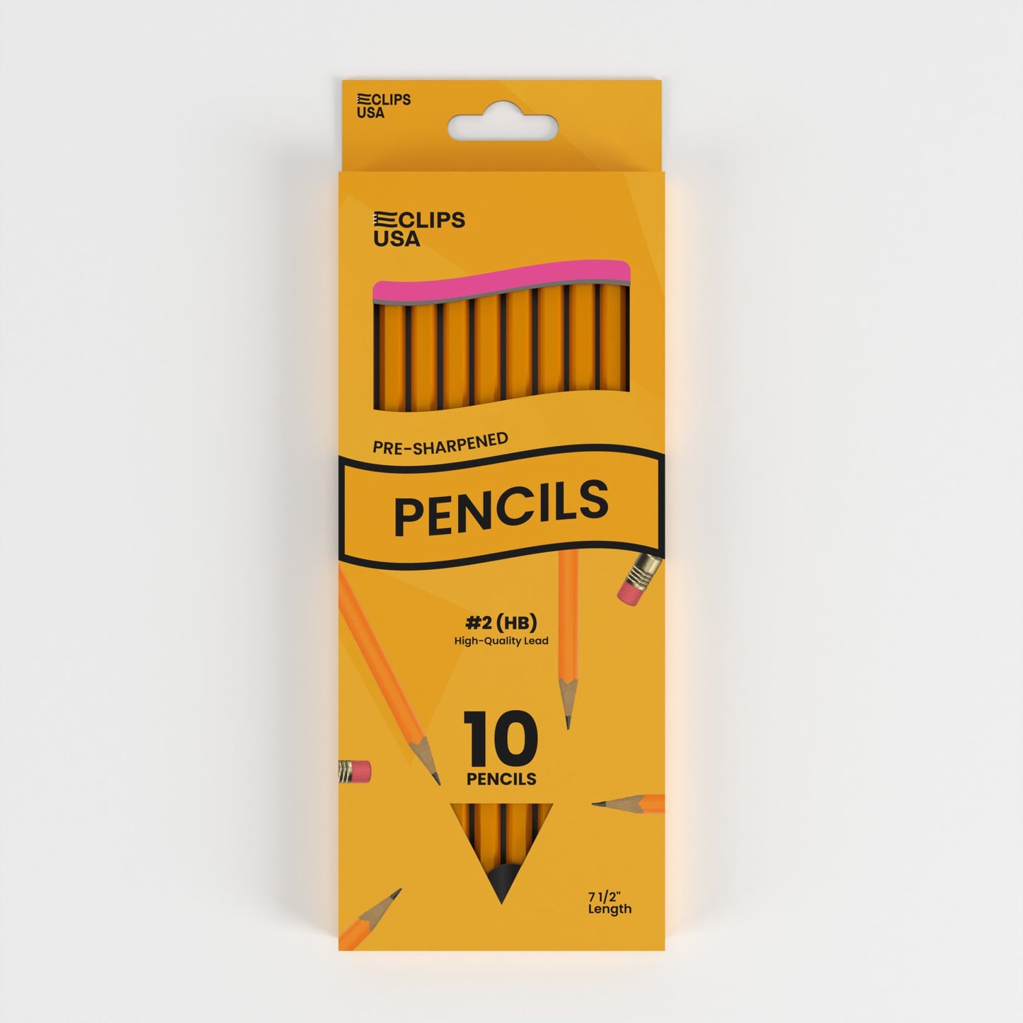 #2 HB Woodcased Pencils - Pre-sharpened, Yellow, 10-count