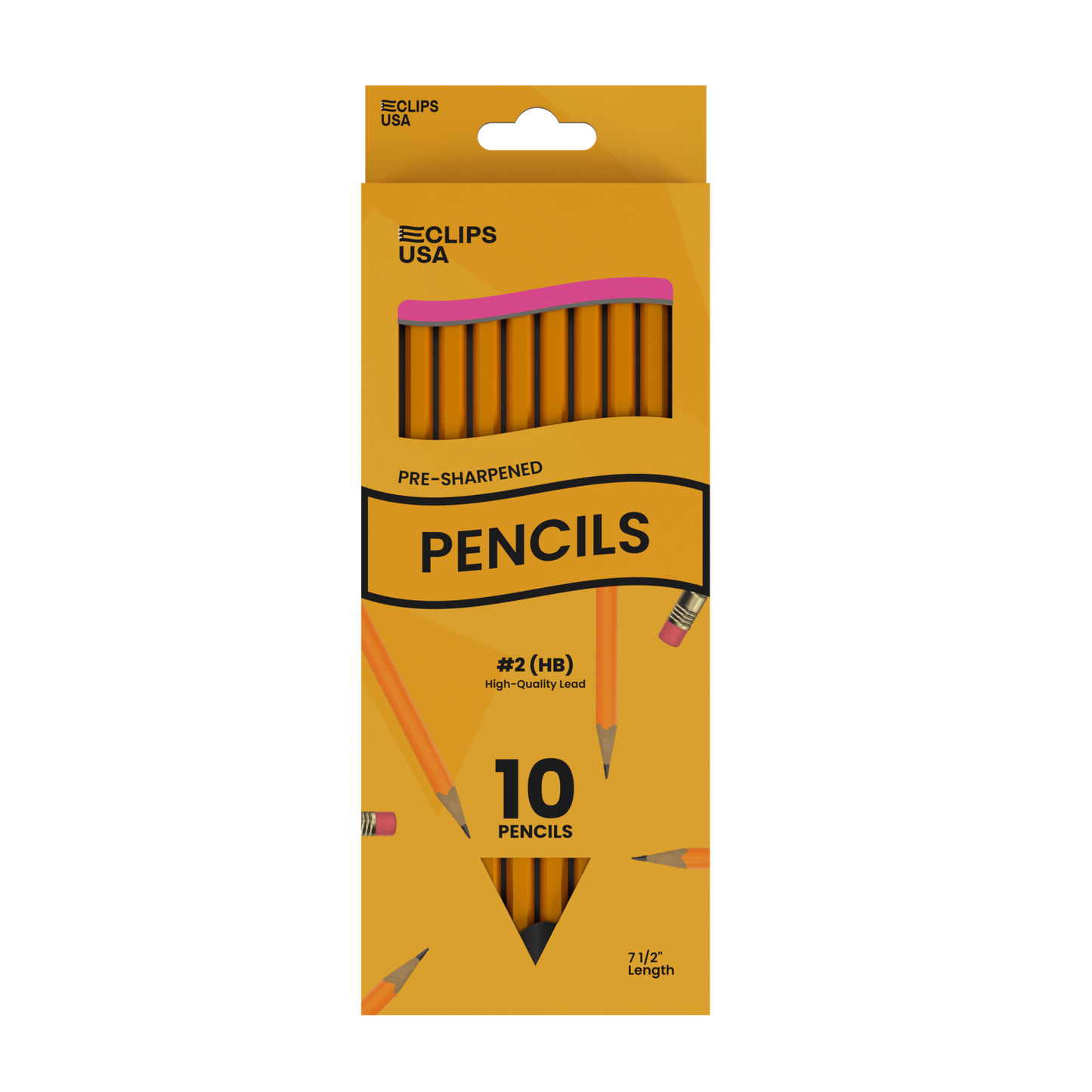 #2 HB Woodcased Pencils - Pre-sharpened, Yellow, 10-count