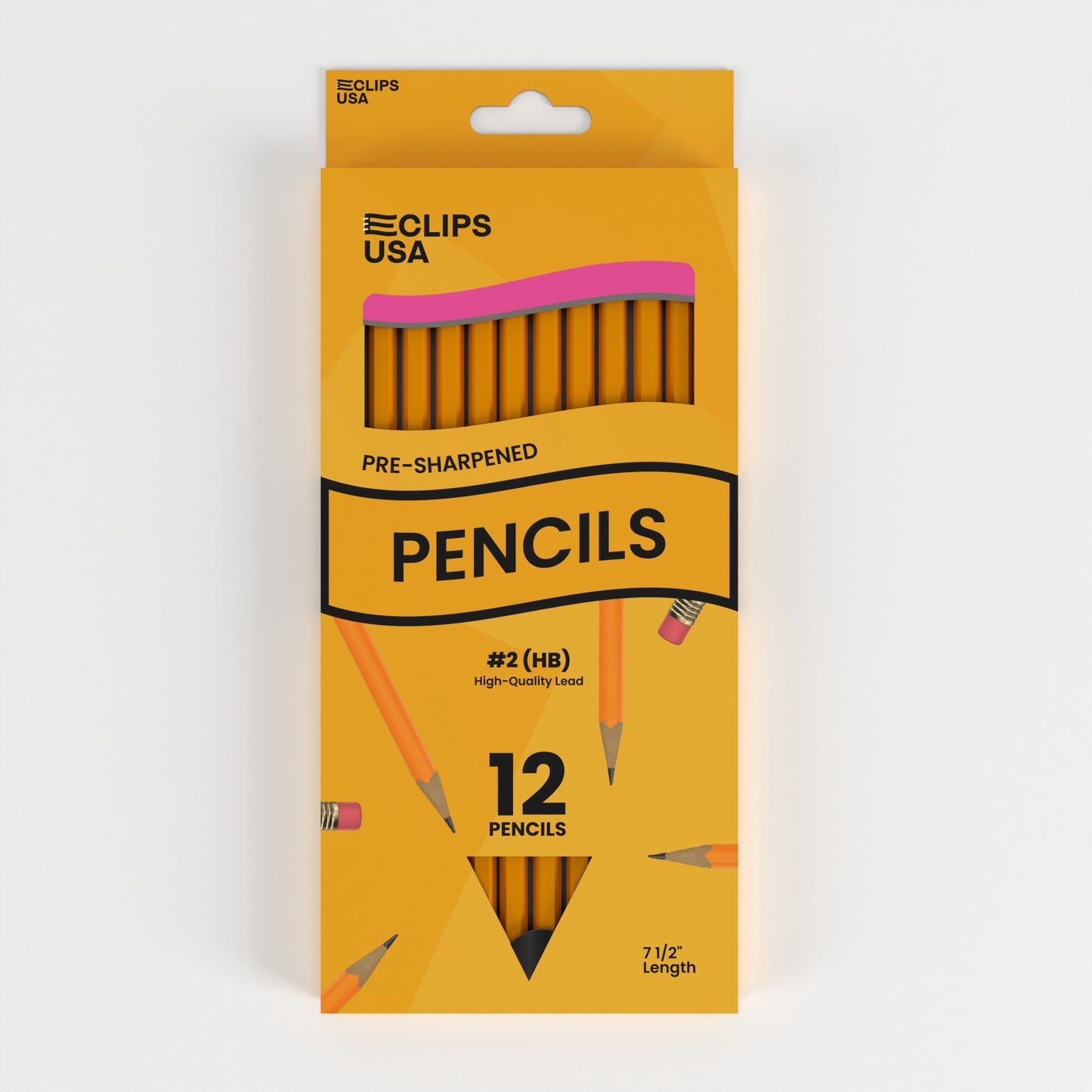 #2 HB Woodcased Pencils - Pre-sharpened, Yellow, 12-count