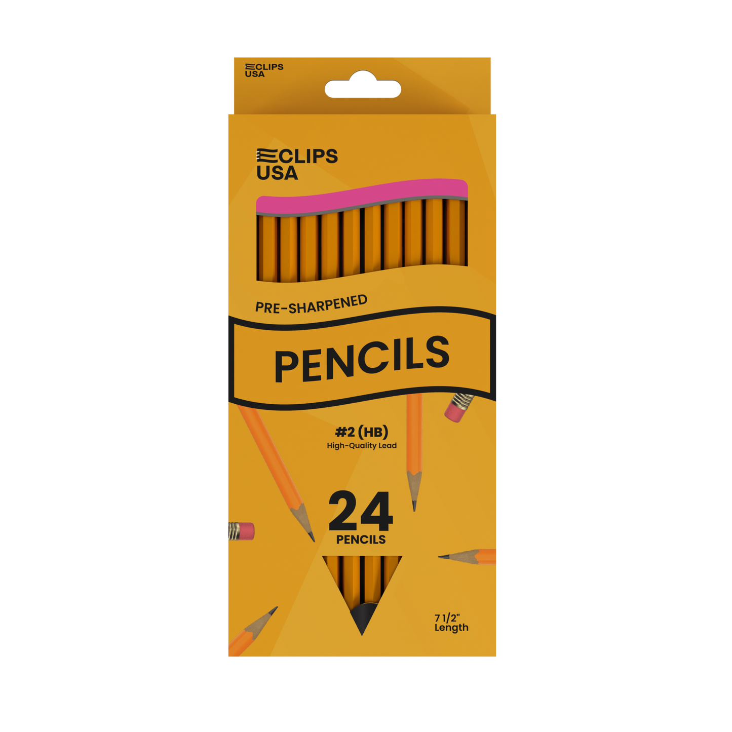 #2 HB Woodcased Pencils - Pre-sharpened, Yellow, 24-count