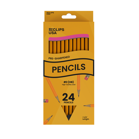 #2 HB Woodcased Pencils - Pre-sharpened, Yellow, 24-count