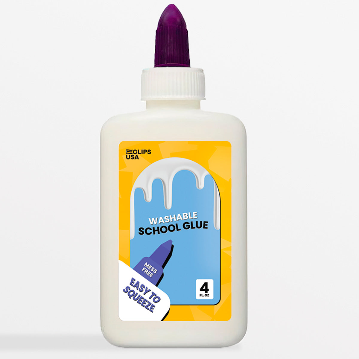 4 oz. Washable School Glue in Squeeze Bottle – E-Clips USA