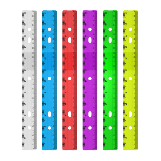 144 RULERS: 12-Inch Acrylic Ruler - Imperial/metric Markings