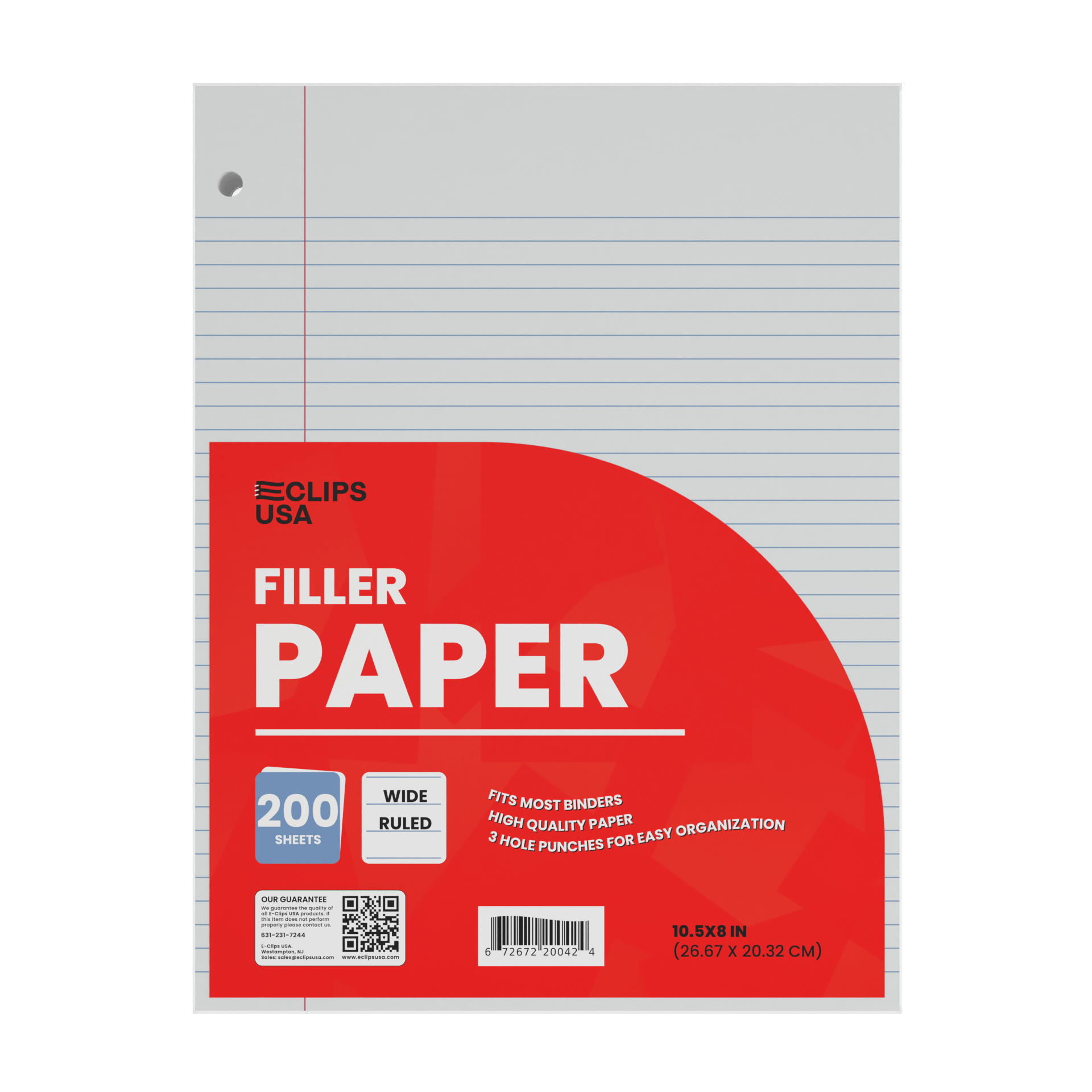 Wide-Ruled Filler Paper - 200 Sheets