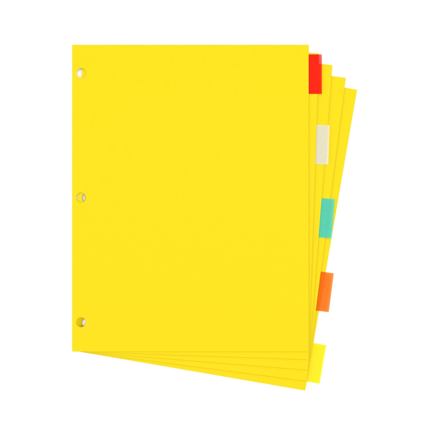 Clear-View Durable Poly Index Dividers - 5-count, Assorted Colored Tabs