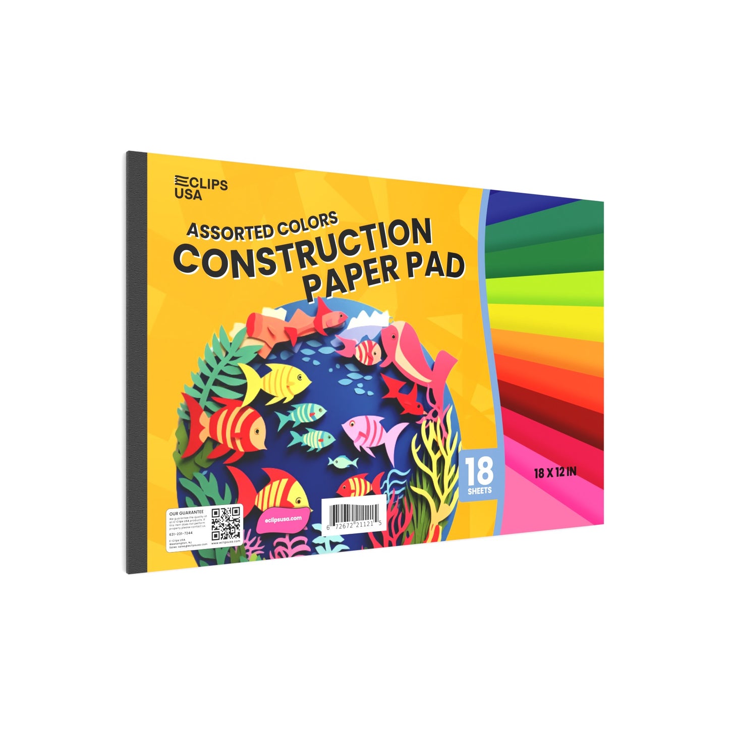 21121: Construction Paper Pad, 18x12, 18 Sheets