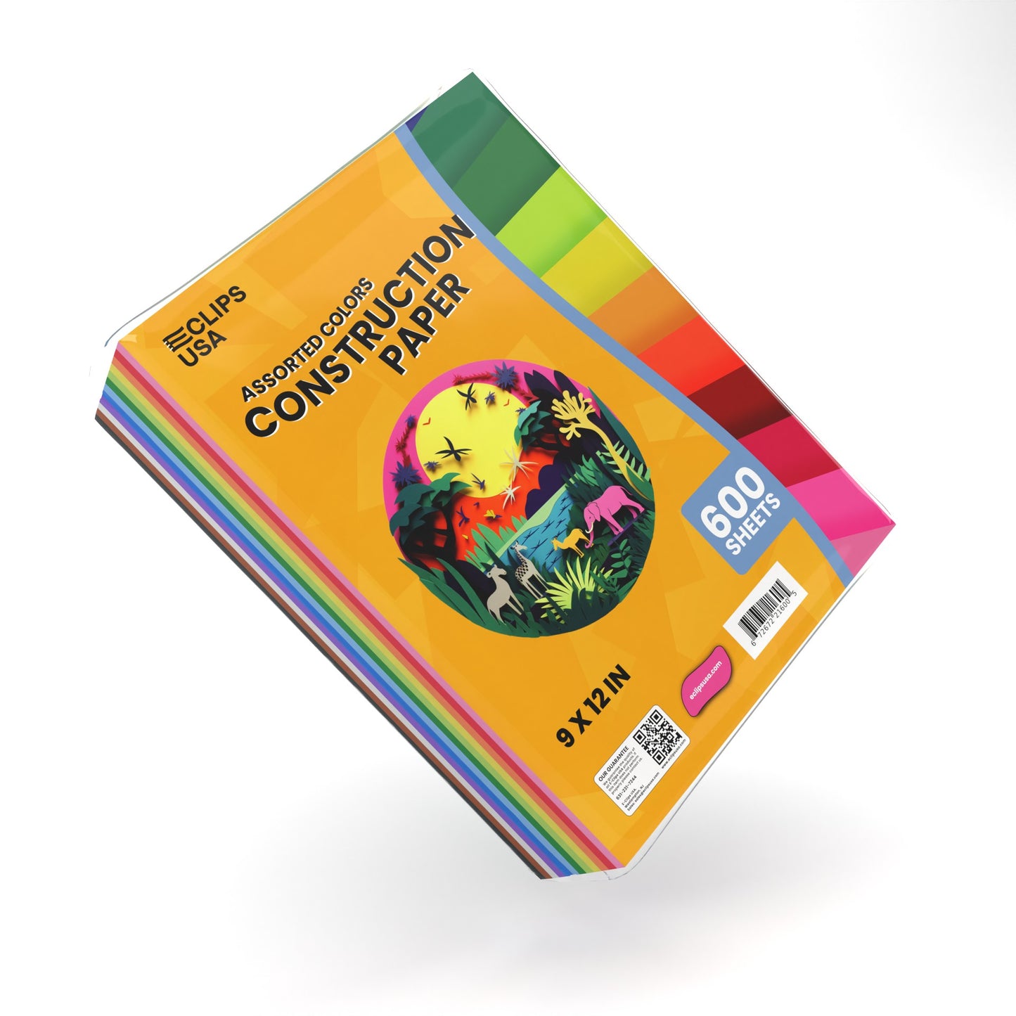 Construction Paper - 9 X 12 Inches, 8 Assorted Colors, 600 Sheets