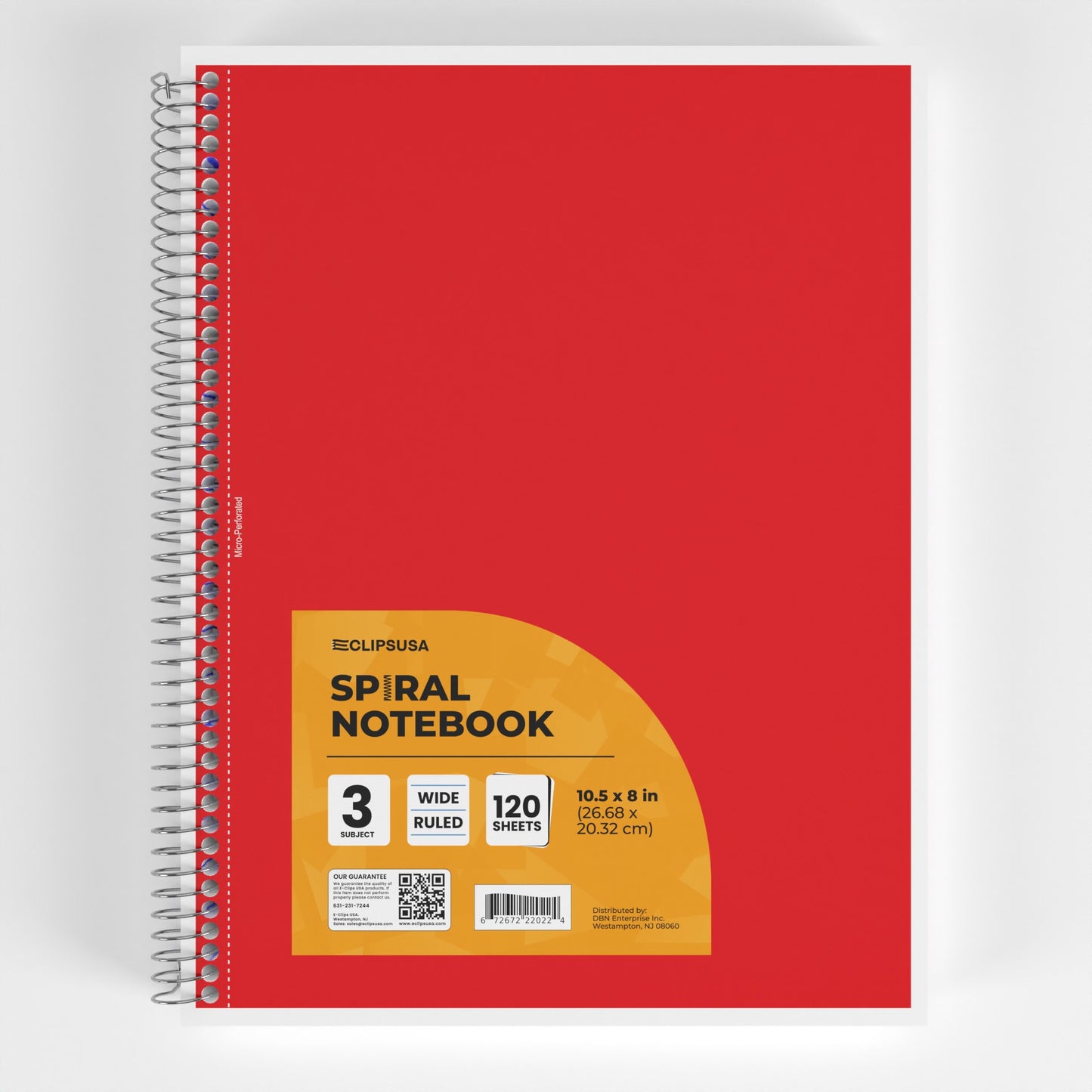 3-Subject Spiral Notebook - Assorted Colors, Wide-ruled, 120 Sheets