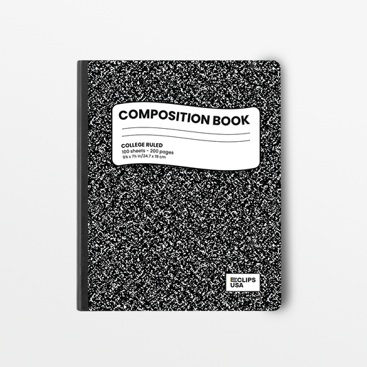 22077: Black Marble Composition Notebook, College Ruled 100 Sheets