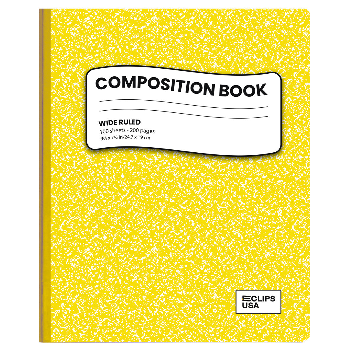 Yellow Marble Composition Notebook - Wide-ruled, 7.5 X 9.8 Inches, 100 Sheets