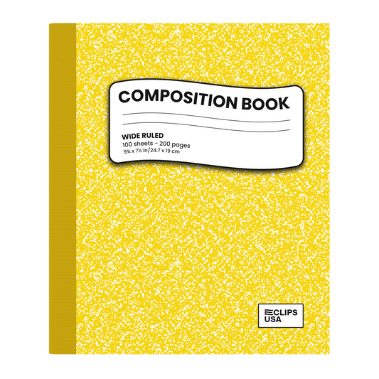 Yellow Marble Composition Notebook - Wide-ruled, 7.5 X 9.8 Inches (B5), 100 Sheets