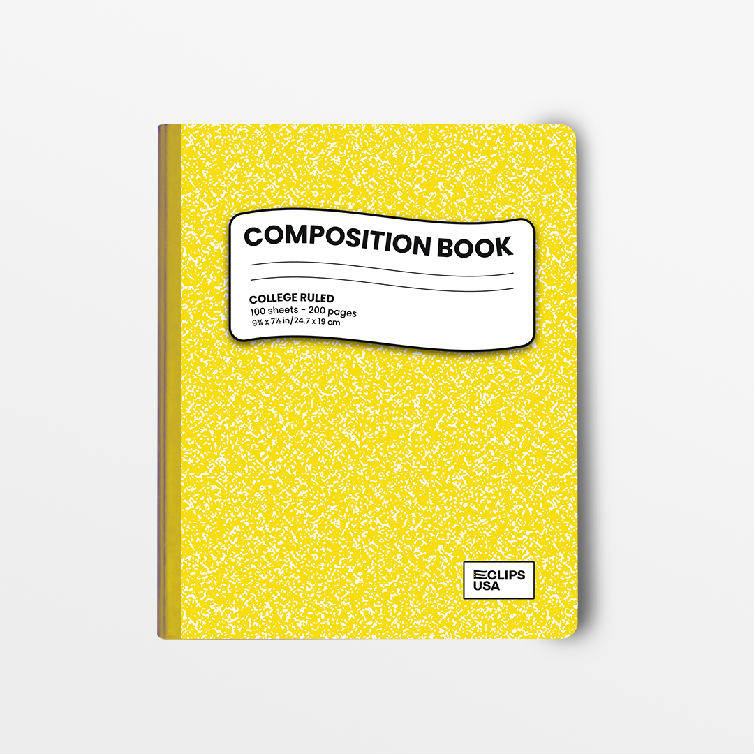 22123: Yellow Marble Composition Notebook, Wide-Ruled, 100 Sheets