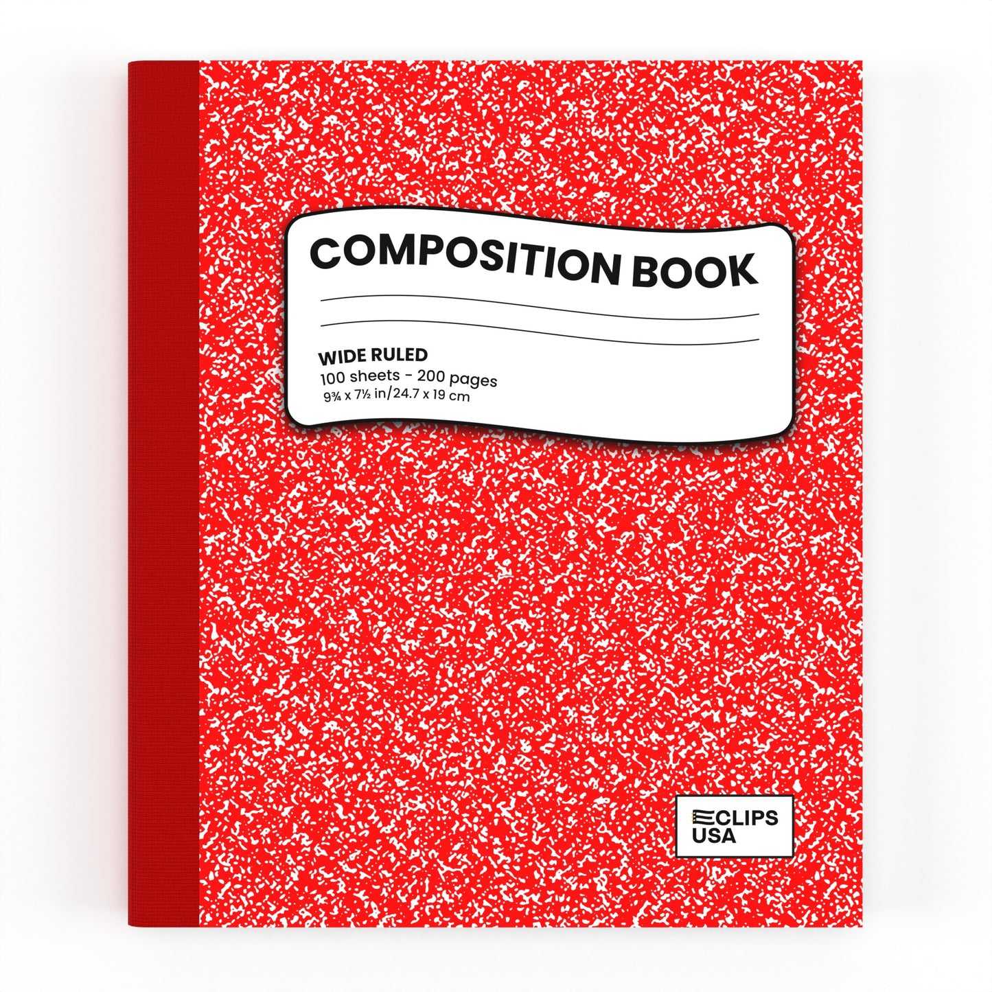 Composition Notebook:  (Red Marble) 100 Sheets, Wide Ruled, Paper, 9.75 x 7.5 | Case Pack: 48