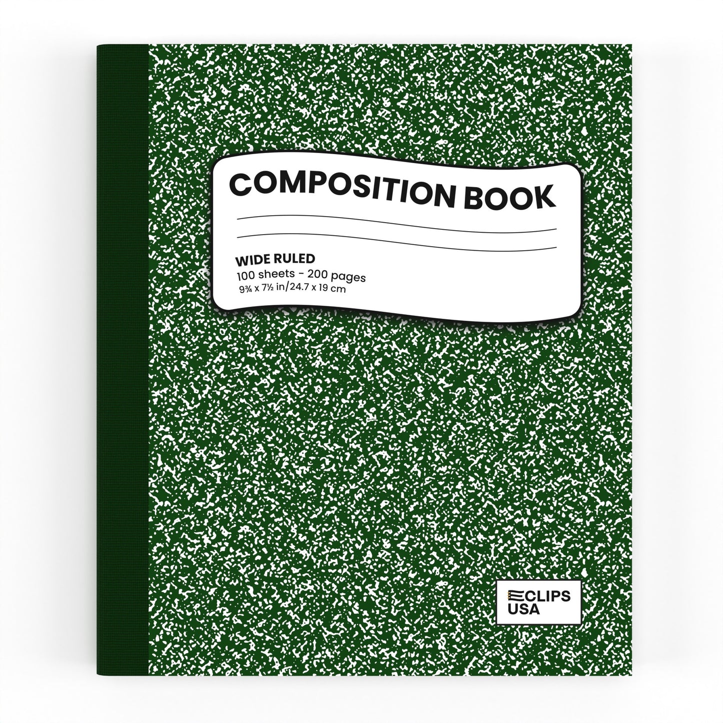 Green Marble Composition Notebook - Wide-ruled, 7.5 X 9.8 Inches (B5), 100 Sheets